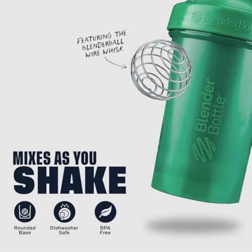 BlenderBottle Classic V2 Shaker Bottle Perfect for Protein Shakes and Pre Workout, 28-Ounce, Emerald Green