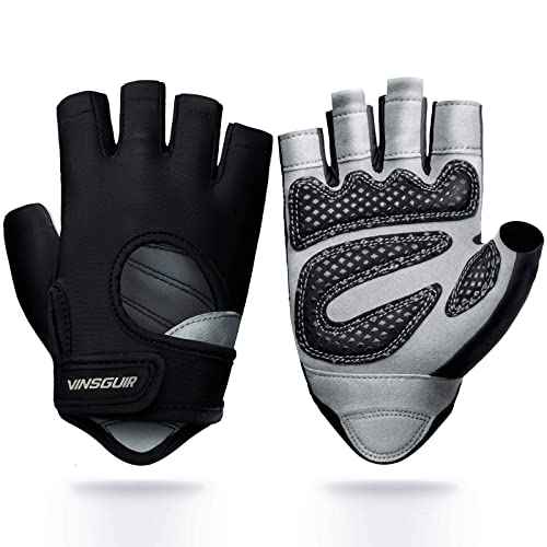 VINSGUIR Workout Gloves for Men and Women, Weight Lifting Gloves with Excellent Grip, Lightweight Gym Gloves for Weightlifting, Cycling, Exercise, Crosstraining, Pull ups, Fitness, Climbing and Rowing