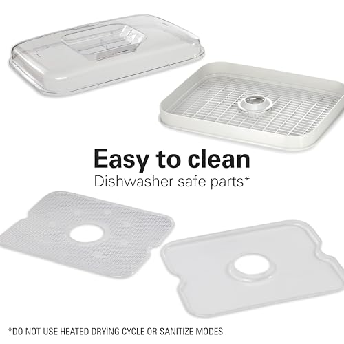 Hamilton Beach Digital Food Dehydrator for Fruit and Jerky, Vegetables and More, 5 Trays, Adjustable Temperature, 48 Hour Timer + Auto Shutoff, Grey (32100A)