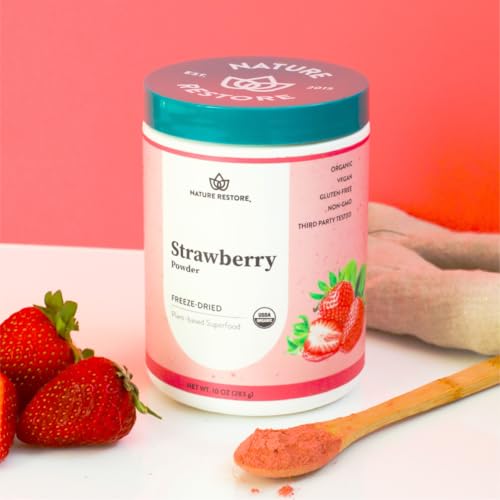 Organic Strawberry Powder 10 oz - Natural Pink Food Coloring & Baking Ingredient