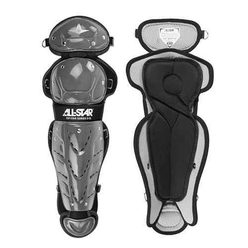 All-Star Top Star Series Leg Guards - Graphite, 12.5", Ages 7-9 - Baseball Accessories, Baseball Equipment Kit