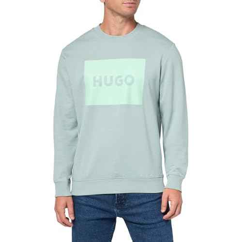 HUGO Men's Big Square Logo Crew Neck Sweatshirt