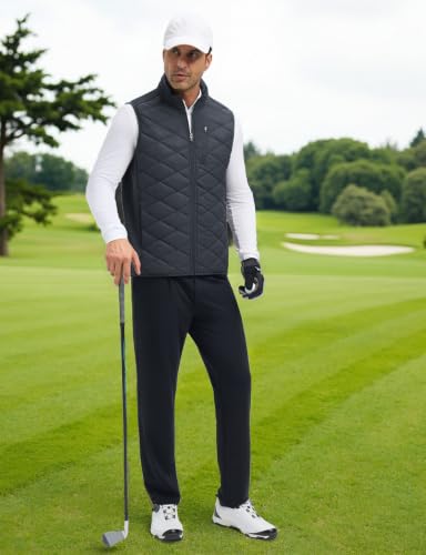 Men's Puffer Vest Outerwear - Light Weight Golf Winter Jacket X-Large Dark Gray