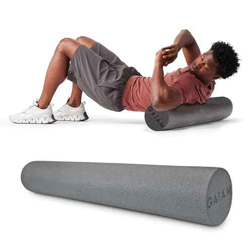 Gaiam Restore Foam Roller for Muscle Massage - Deep Tissue Muscle Massager for Sore Muscles & Stimulation - Total Body Pain Relief, Back, Neck, Foot, Calf, Leg, Arm (18 Inch and 36 Inch)