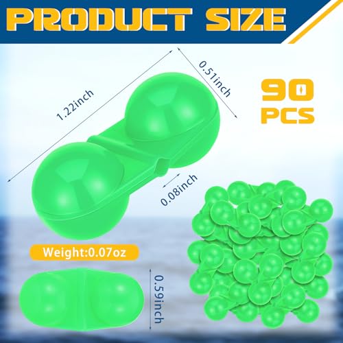 90 Pcs Catfish Rattle Beads with Double Bell Attractors for Fishing