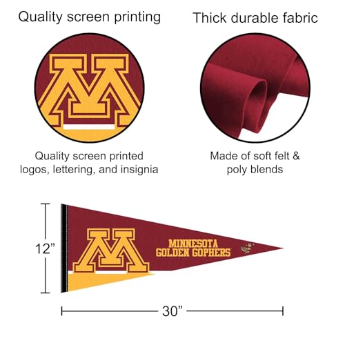 Minnesota Gophers Felt Pennant 12x30 Inch College Team Flag