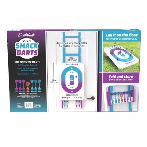 Indoor & Outdoor Dart Board Game with Suction Cup Darts - 12 x 24 Inches