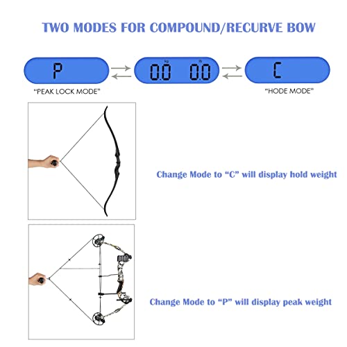 Upgraded Black Digital Bow Scale 110 lbs/50kg for Recurve & Compound Bows