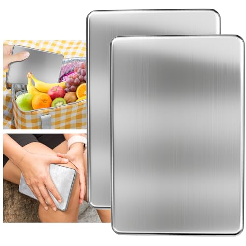 Stainless Steel Ice Packs for Lunch Boxes - Reusable Cooler Gel Packs for Food & Drinks