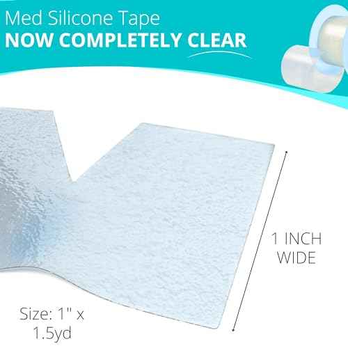 Silicone Tape for Skin Medical Silicone Tape Silicone Skin Tape Soft Silicone Tape Hypoallergenic Tape for Sensitive Skin Pain-Free Removal Tape Secures Dressing 1¡± 2" Wide (1.5ydx1.0in)