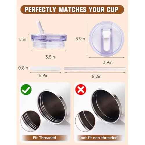 2 Pack Detachable ProTour Lid with Stanley, for Stanley Lids 40 oz Leakproof, 40oz Flip Straw Lid for Stanley, for Stanley No Spill 40 oz Tumbler Lids, Cup Accessories for Stanley (Clear and white)