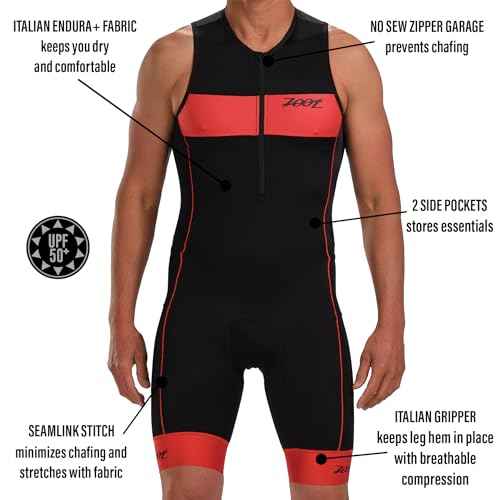 Zoot Men¡¯s Core Tri Tank Racesuit, Sleeveless Triathlon Suit, Swim Bike Run Chamois Pad, Pockets, UPF 50+ Quick Dry Fabric