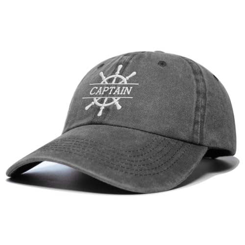 Boat Captain Hat for Men - Grey Boating Gift for Boat Owners, Husband, Dad