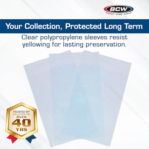 300 Pack Resealable Card Sleeves for Graded Cards - Acid-Free Polypropylene, 3¾ x 5½ with 1” Flap