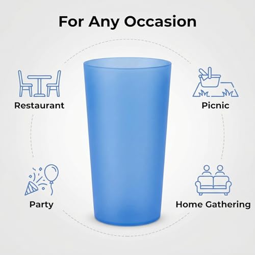 AOYITE 26 oz Reusable Plastic Cups Set of 8 - Pastel Tone