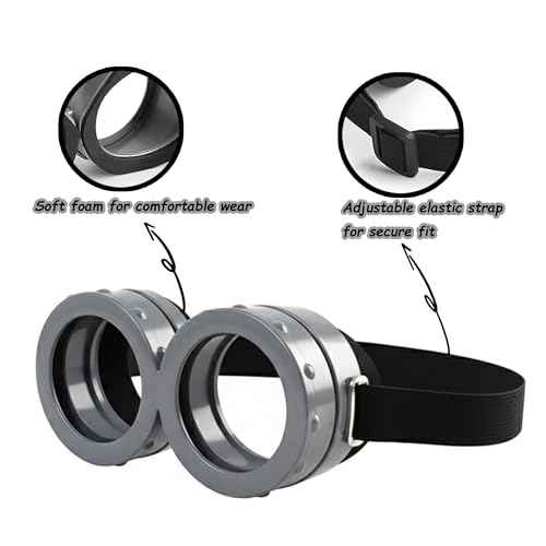 Halloween Costume Accessories for Adults: Steampunk Goggles Glasses Yellow Beanie Hat Black Gloves for Men Women Cosplay