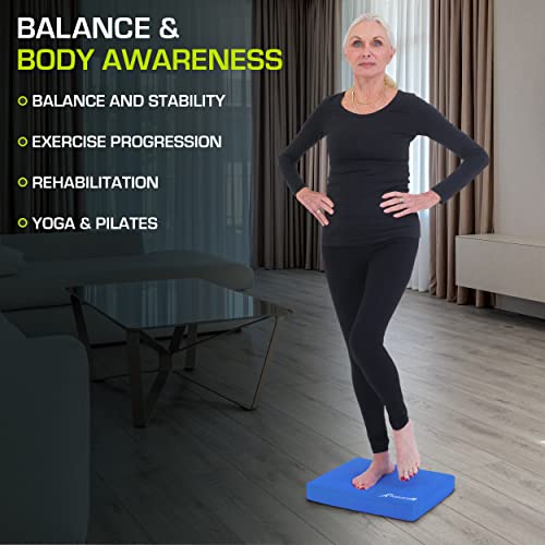 ProsourceFit Exercise Balance Pad ? Large Cushioned Non-Slip Foam Mat & Knee Pad for Fitness, Stability Training, Physical Therapy, Yoga 15"x19"