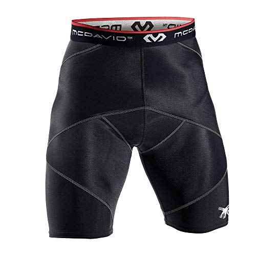 McDavid Compression Shorts, Thick Supportive Gym Shorts for Muscle Recovery. Cross Compression Short for Fitness. Black Short