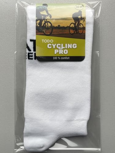 TODO Cycling Socks Men Women Breathable Bike Socks - Medium - White