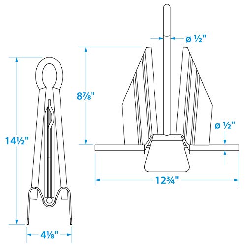 Seachoice Utility Anchor w/ Slip Ring, Size 7E, Galvanized Steel