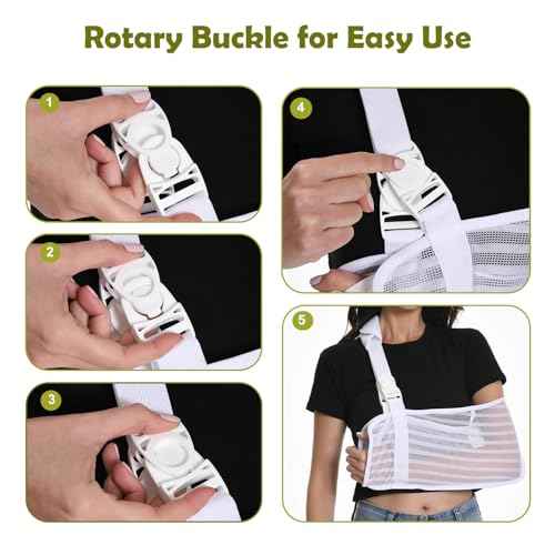 White Arm Sling for Broken Arm Torn Rotator Cuff Shoulder Elbow Wrist Injury Mesh Adults Support Brace for Men and Women (White)