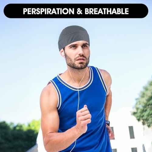 2Pcs Doo Rags for Men, Soft Head Wraps for Men, Cooling Helmet Liner Breathable Cooling Do Rag Beanie Cap Hat