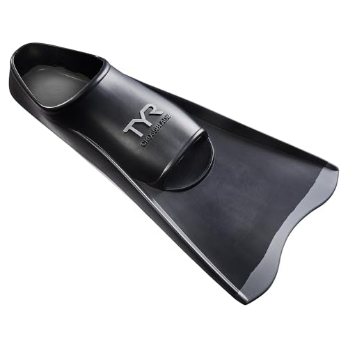 Crossblade Fins 2.0 Short Blade Swim Flippers - Natural Rubber, X-Large, Black/Grey