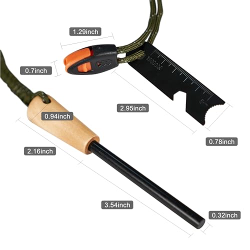Fire Starter Survival Tool Kit with Ferro Rod Paracord Lanyard & Multi-Tool - Variation 1
