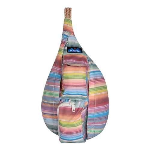 KAVU Mini Rope Sack Sling Crossbody Backpack - Rainbow Run