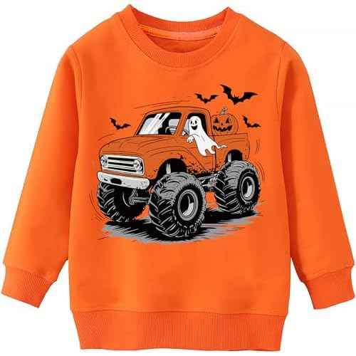 Halloween Sweatshirt Kids Glow in the Dark Dinosaur Shirt Boys Pumpkin Tops Bat Long Sleeve Cotton Outfits 1-7T