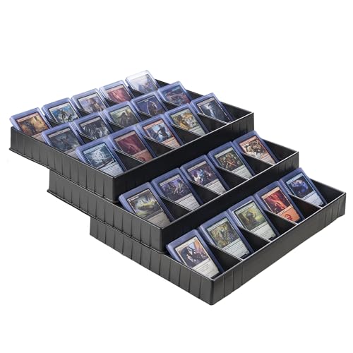 Trading Card Sorting Tray 3 Pack for Sports Cards, Top Loaders & Magnetic Holders