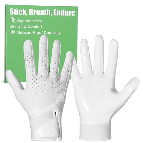 Adult White Black Flag Football Gloves XL Breathable Grip Sports Gear Variation 01