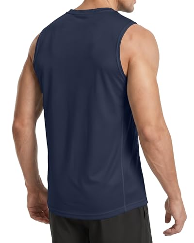 Men's Breathable Mesh Tank Top Pack Large Black Dark Grey Navy Activewear