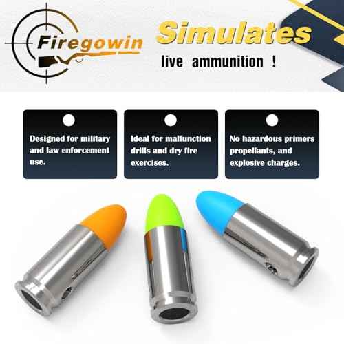 Pro Dummy Rounds Snap Caps-Reusable 9mm&12GA Training Rounds for Safe Dry Fire Practice, Durable with Secure Primer Design, Multiple Color Options