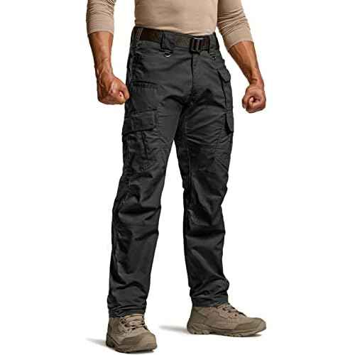 CQR Men's Tactical Pants, Water Resistant Ripstop Cargo Pants, Lightweight EDC Work Hiking Pants, Outdoor Apparel