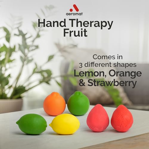 Lemon Hand Therapy Stress Ball Pair - Squeezable Hand Strengtheners for Adults
