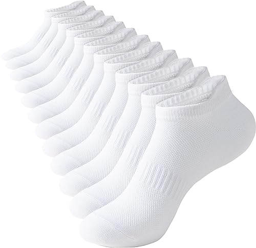 Women's Ankle Athletic Socks 6 Pairs White 9-11 Low Cut Cotton Sports Socks