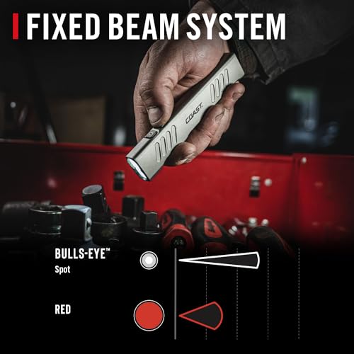 Coast Slayer RED 1000 Lumen USB-C Rechargeable LED Flashlight with Red Mode, Spot/Flood, Memory Mode and Pocket Clip