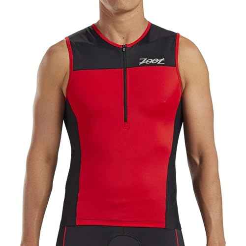 Zoot Men¡¯s Core Tri Tank, Performance Triathlon Race Tank Top, UPF 50+ Fabric, Rear Pockets, Mesh Panels, & Cam Lock Zipper
