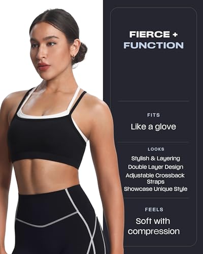 Aoxjox Takes Two High Impact Bra - Black & White, Medium