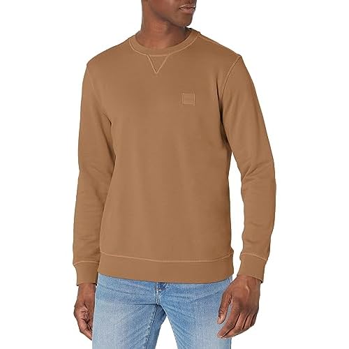 BOSS Men's Patch Logo French Terry Pullover Cotton Sweatshirt