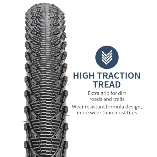 26x2.10 Bike Tire and Tube Set - Folding Gravel Tire 2 pcs with Tire Levers