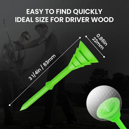 Unbreakable Golf Tees Set - 50 or 100 Mixed Color Plastic 3 1/4 Inch