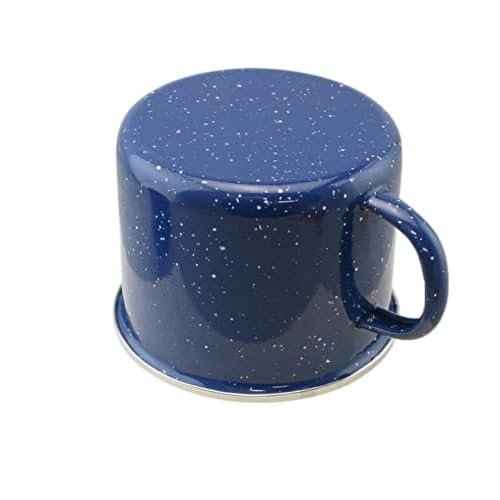 16oz Enamel Mugs 2-Pack - Versatile for Camping, Beach, Travel, Home, and Outdoor Use: Ideal for Hot/Cold Beverages, Soup, and More by Dependable Industries (Blue)