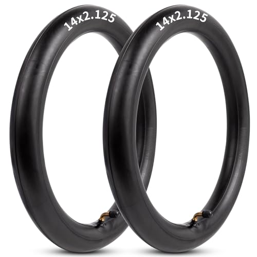 14 Inch Inner Tube for Electric Bike and Scooter - 2 Pack with Angled Valve Stem