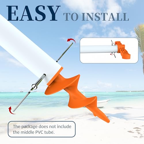 2 Pack Sand Dock Auger Kit for PVC Sandbar Anchors - Fits 1.5" SCH 40 Tubing