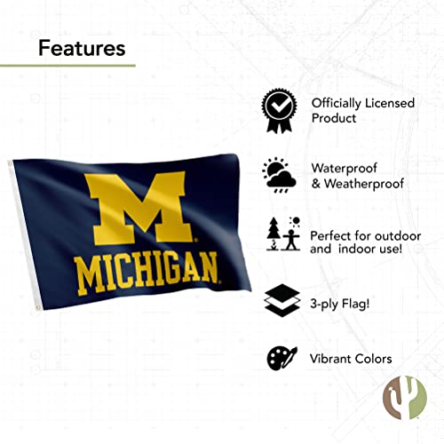 University of Michigan Flag - 3x5 Ft Double-Sided Outdoor Banner