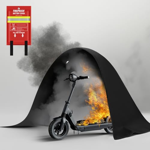 Fireproof Battery Blanket for Lithium Batteries 59x79 Inch Safety Cover for E-bike & Scooter