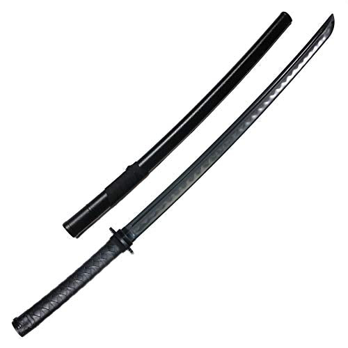 Martial Arts Training Sword 39 Inch Polypropylene Fake Weapon with Black Scabbard