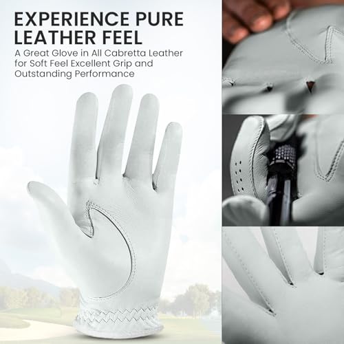 Women's Golf Gloves Cabretta Leather Left Medium with Detachable Ball Marker